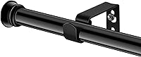 Alskarhem Adjustable Small Curtain Rod 30-45 Inch Black 5/8" Stainless Steel with Brackets - Easy Install for Bedroom Kitchen Windows