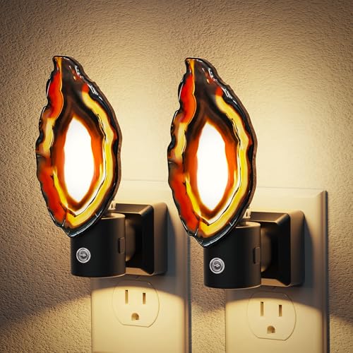 Image of JandCase Night Lights Plug into Wall, 2 Pack Agate Night Light