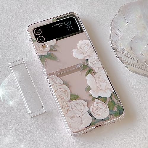 Coque rigide de qualité pour Samsung Z Flip 4 avec motif floral Grace