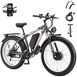 【Powerful 4000W Peak Dual Motor】keteles V3 electric bike for adults is powered by 2 high-performance 2000W peak motors, which together provide an amazing 4000W peak power, as well as a high torque of 85N·M, taking you to tackle all terrain and climb ...