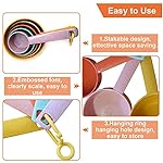 Plastic Measuring Cups and Spoons Set - 10 Pcs Colorful Kitchen Measuring Tool, Engraved Metric/US Markings Stackable Silicone Measure Cup for Liquid & Dry Measuring, Cooking & Baking, Random Color - Image 5