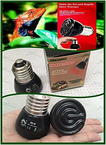 Davitu Electricity Generation - 80W 50x58mm Reptile tank far infrared ceramic heater heating lamp pet lizards snakes warming heat lamp ceramic lamp