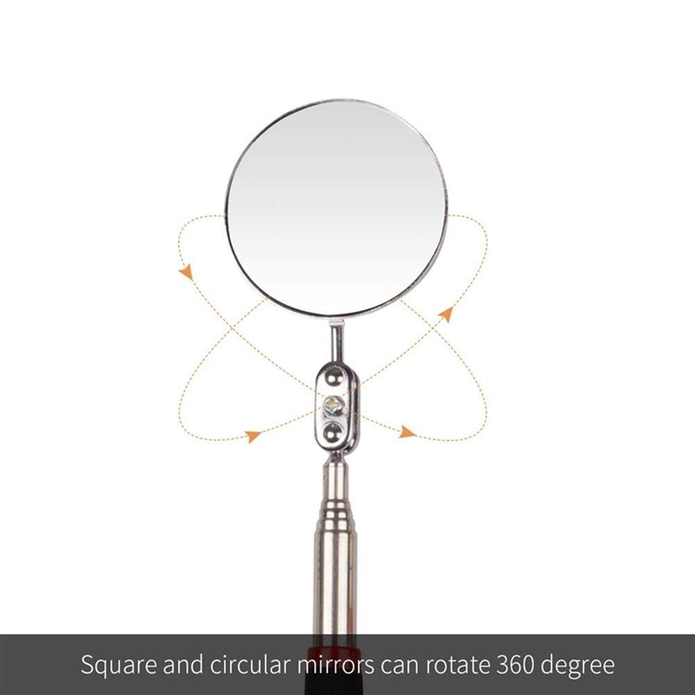 Miroir d'inspection télescopique Outil de ramassage magnétique télescopique 5 pièces, Comprenant Une Tige de ramassage de 10 LB/ 8 LB/ 5 LB et Un Ensemble de miroirs d'inspection Ronds