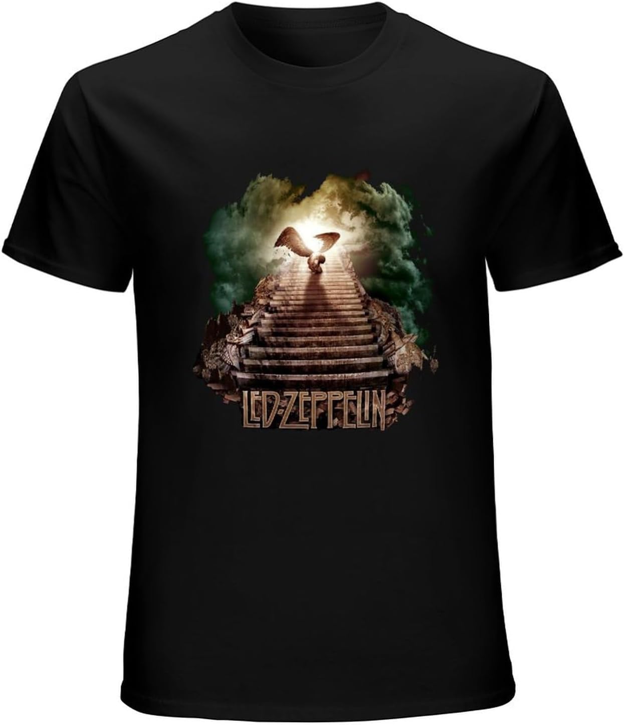 YYCUKCN Jwp Men's Led Logo Zeppelin Stairway to Heaven T-Shirts Black XL