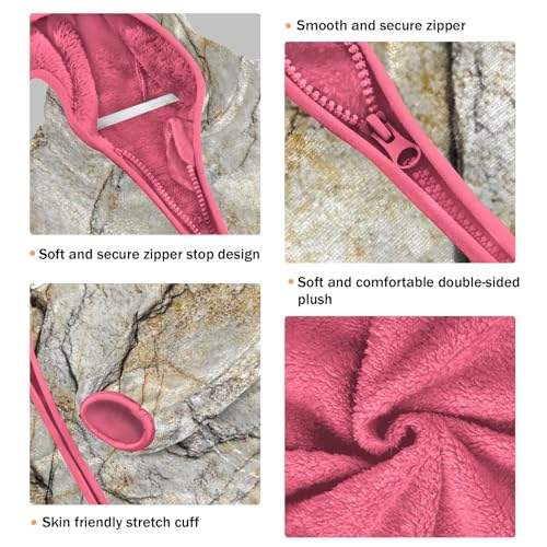 GuoChe Marble Vintage Beige Pattern Sherpa Lined Toddler Hoodie3