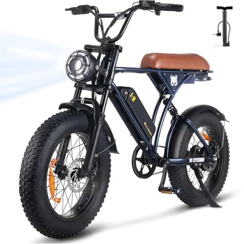 Electric Bike for Adults,Peak 1000W/1500W Motor,20/28MPH 55-150Mile ebikes for Adults with 10.4AH/13AH/26AH Battery,20" Fat Tire Electric Dirt Bike Commuting Off Road Ebike, UL2849 Blue Run-