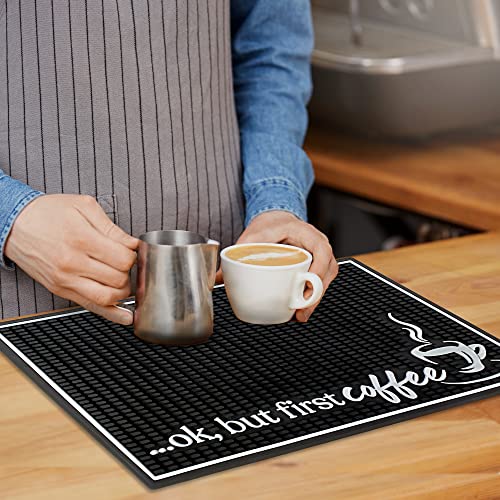 New Mungo Coffee Bar Mat - Coffee Bar Accessories For Coffee Station, Coffee Accessories, Coffee Bar Decor, Coffee Decor - Ok, But First Coffee Maker Mat For Countertops - Rubber Mat - 18”X12” #TOP6