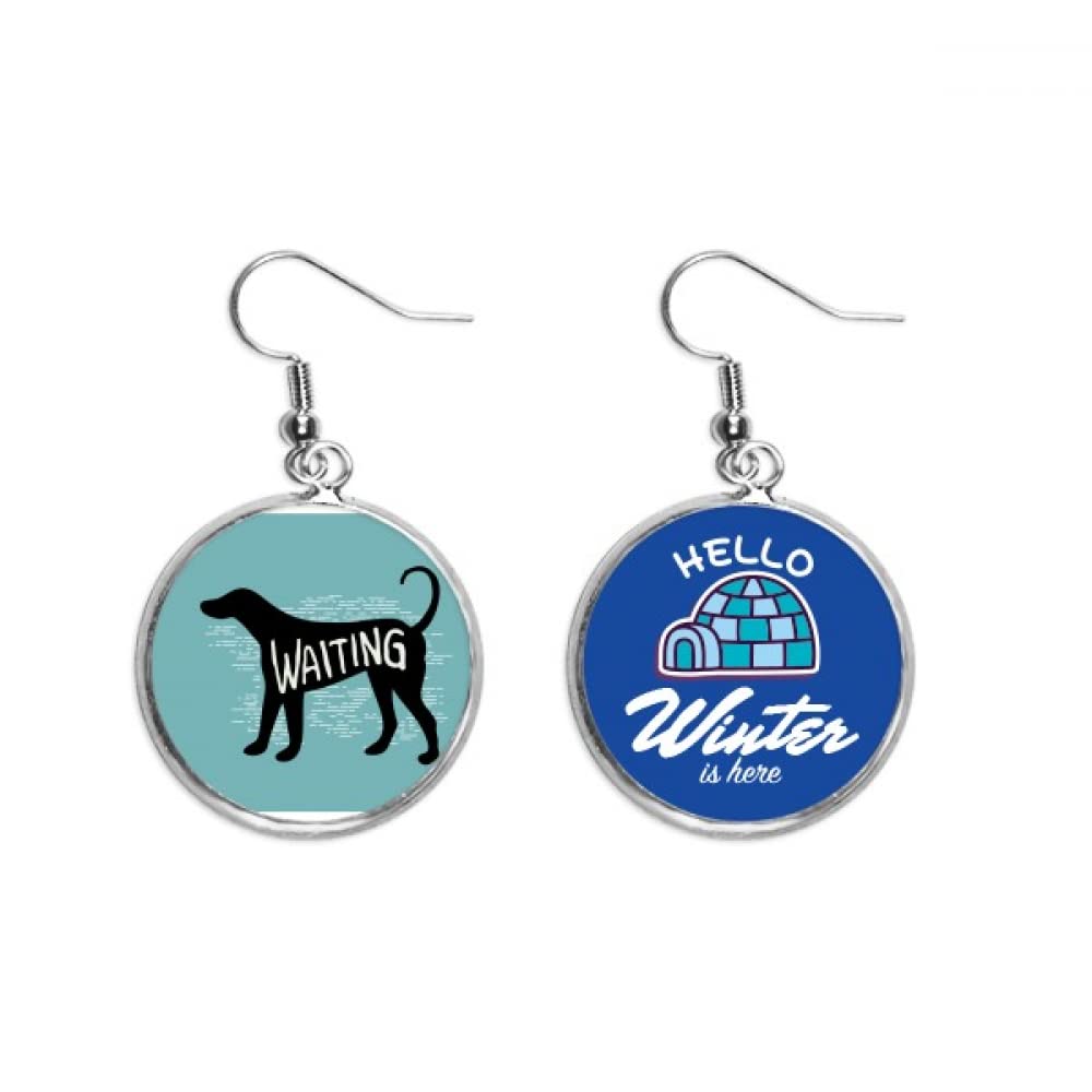 Pendientes de perro negro colgantes y joyería animal original de invierno 5