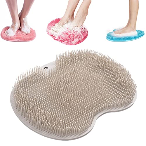 YZJJ Dusch-Fuß- und Rückenschrubber, Fußschrubber-Reinigungsbürste mit rutschfesten Saugnäpfen und weich für Männer und Frauen (Braun) Cover