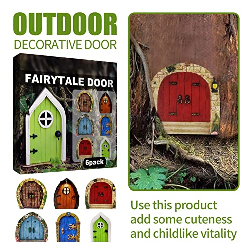 porta fadas com 6 peças, portas multicoloridas para hobbit, portas fadas em miniatura, acessórios pa