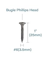 Vista 3 de IMScrews Tornillos Phillips de cabeza plana #6x1 para paneles de yeso de rosca fina, tornillo de madera de punta afilada, acero al carbono 1022A