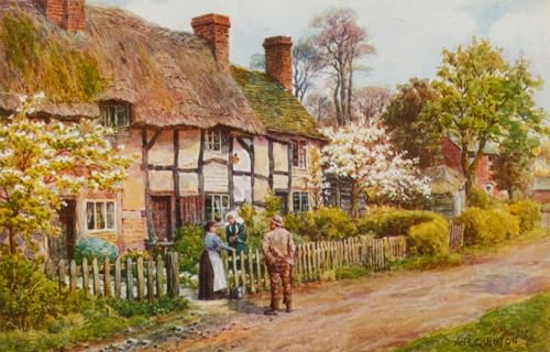 Affiche Alfred Robert Quinton Cottages à Welford en toile de décoration murale 60x90cm