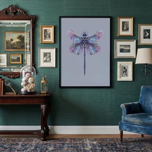 Tableau libellule violet 60x90cm pour habiller un grand mur vide - 2