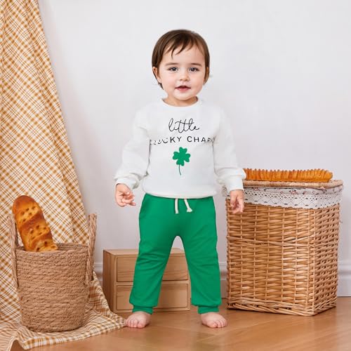 image for Kupretty Toddler Baby Boy St. Patrick Outfit Lucky Long Sleeve Sweatsh