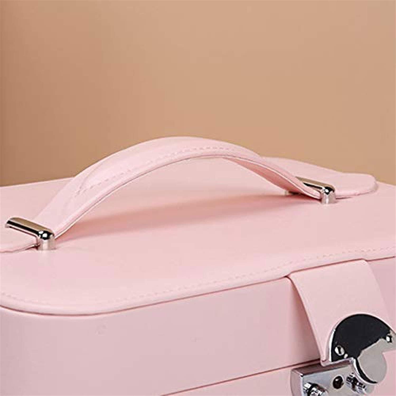 Caja De Joyería Joyero De Doble Capa con Cerradura Y Cajón De Espejo, Organizador De Joyas De Viaje con Cerradura, Caja De Almacenamiento De Joyería para Mujer Organizador De Joyas(White)