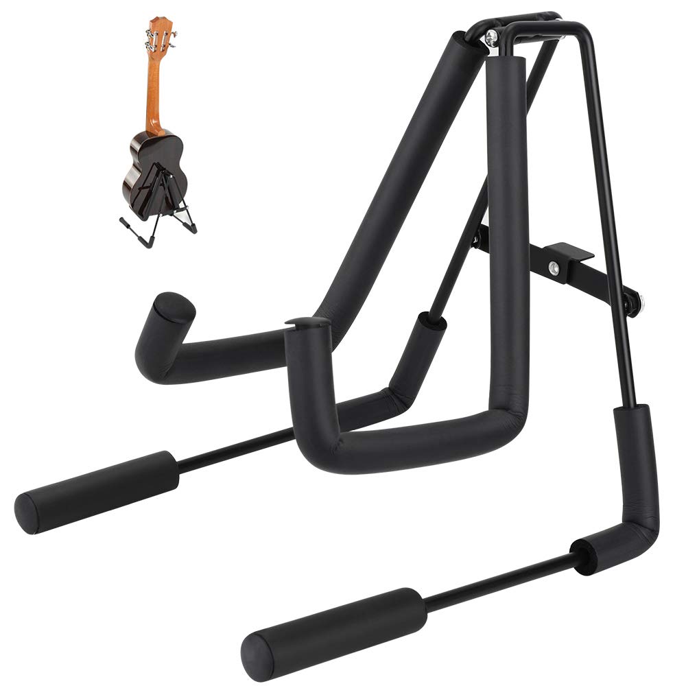 Soporte para Violín Ukelele, Soporte Plegable de Ukeleles, Mandolinas y Violines de Forma"A" - Metal, Color Negro