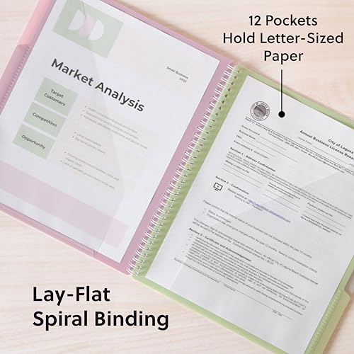 Image of Smead Poly Project Organizer, 6 Tabs, 12 Pockets, Letter Size, Pastel (89208) (Pack of 1)