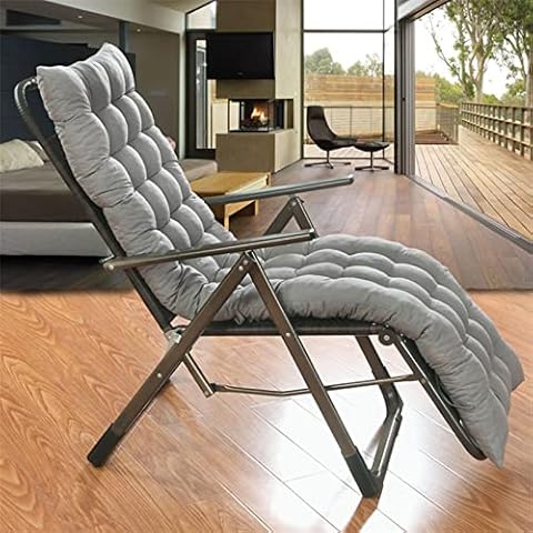 LCKFFYD Sun Lounger Cushion, Adjustable Lunch Recliner Cushion Thickened Foam Sofa Cushion Garden Rocker Cushion Anti-Slip Backrest Premium Tufted Cushion Cover