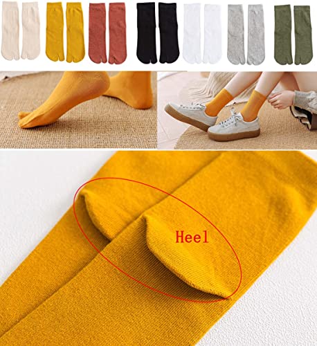 Pursuestar 3 Pairs Women Girl Cotton Sports Casual Sandal Split Two Toe Japanese Tabi Flip Flops Socks Elastic Free Size3