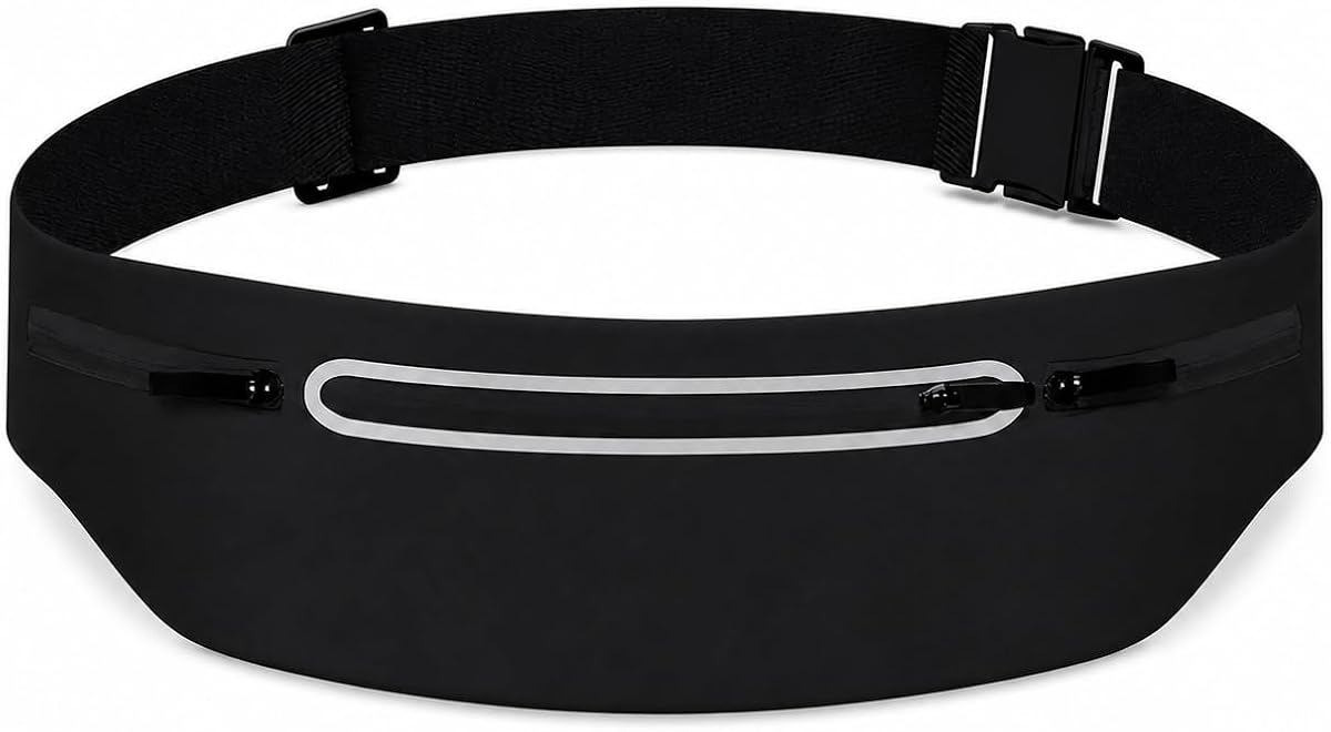 Cinturón delgado para correr que no rebota - Riñonera impermeable para ejercicios para maratones, caminatas y paseos de perros - Cinturón oculto para dinero de viaje para teléfonos