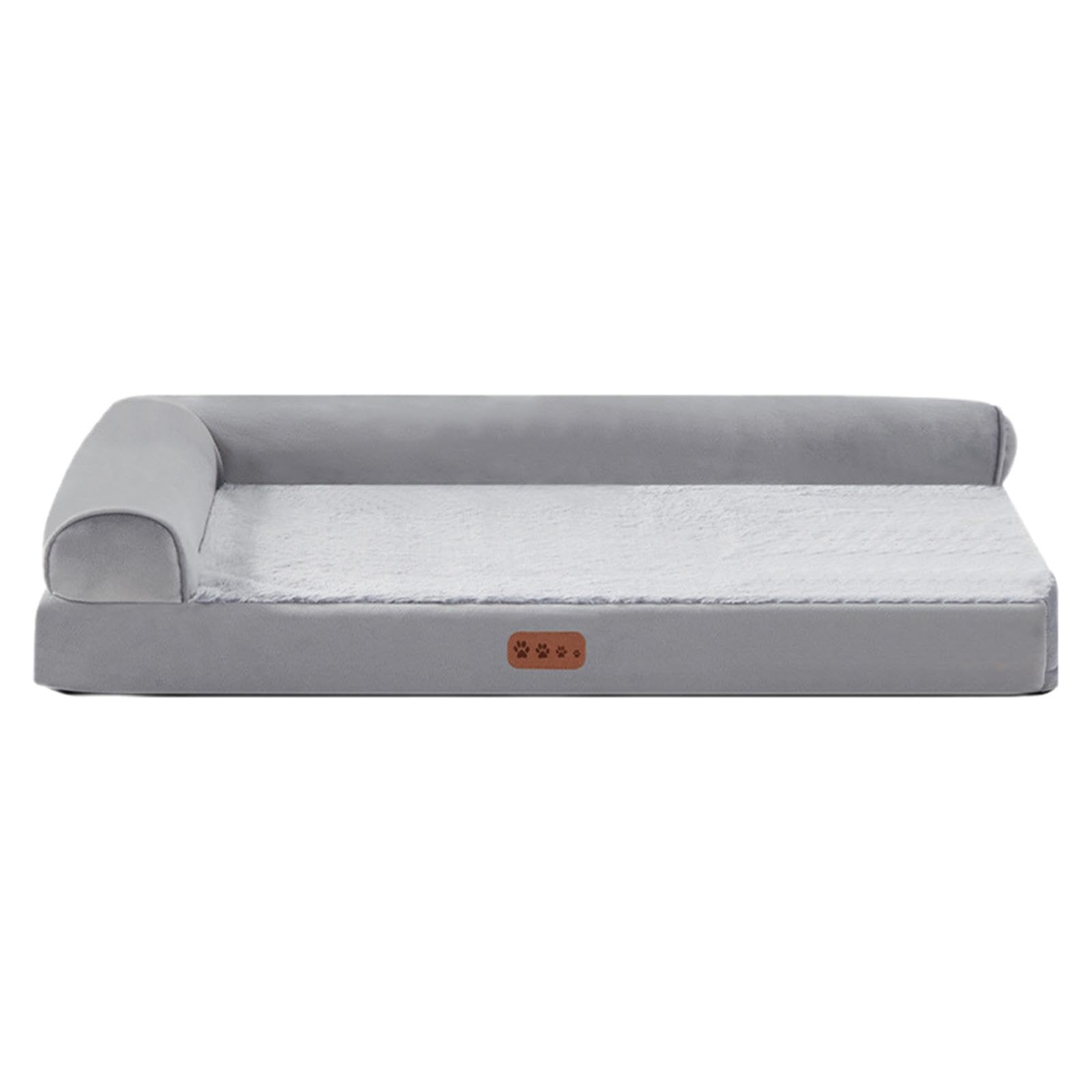 Letto Ortopedico Per Cani Taglia Grande Lesure - 106x76 Cm, Schiuma A Uovo, Fodera Impermeabile, Grigio
