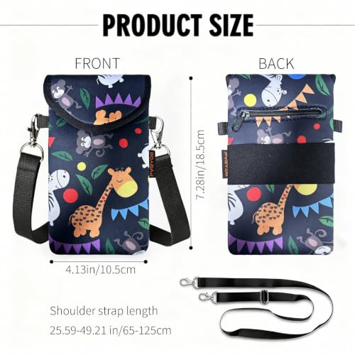 Image of Neoprene Phone Sleeve Pouch Case Bag for Men Women w /Crossbody Strap /Neck Lanyard for iPhone 17 /16 /15 /14 Pro Max, Samsung S25,Pixel 10