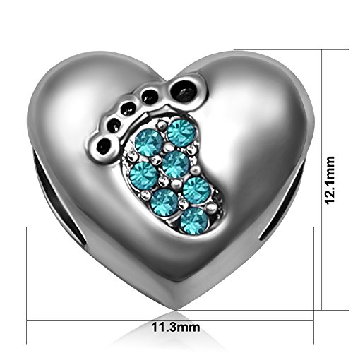 Image of JMQJewelry Feet Jan-December Womens Charms Fits Pandora Charms Bracelets