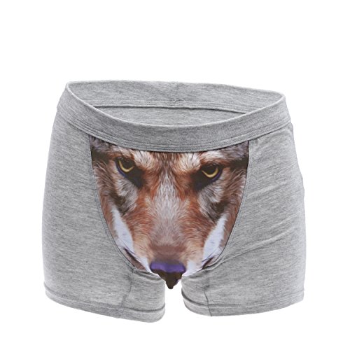 VALICLUD Men's Underwear Briefs Trunks 3D Wolf Animal Print Breathable Stretch Polyester Shorts XL Grey VALICLUD Men's Underwear Briefs Trunks 3D Wolf Animal Print Breathable Stretch Polyester Shorts XL Grey