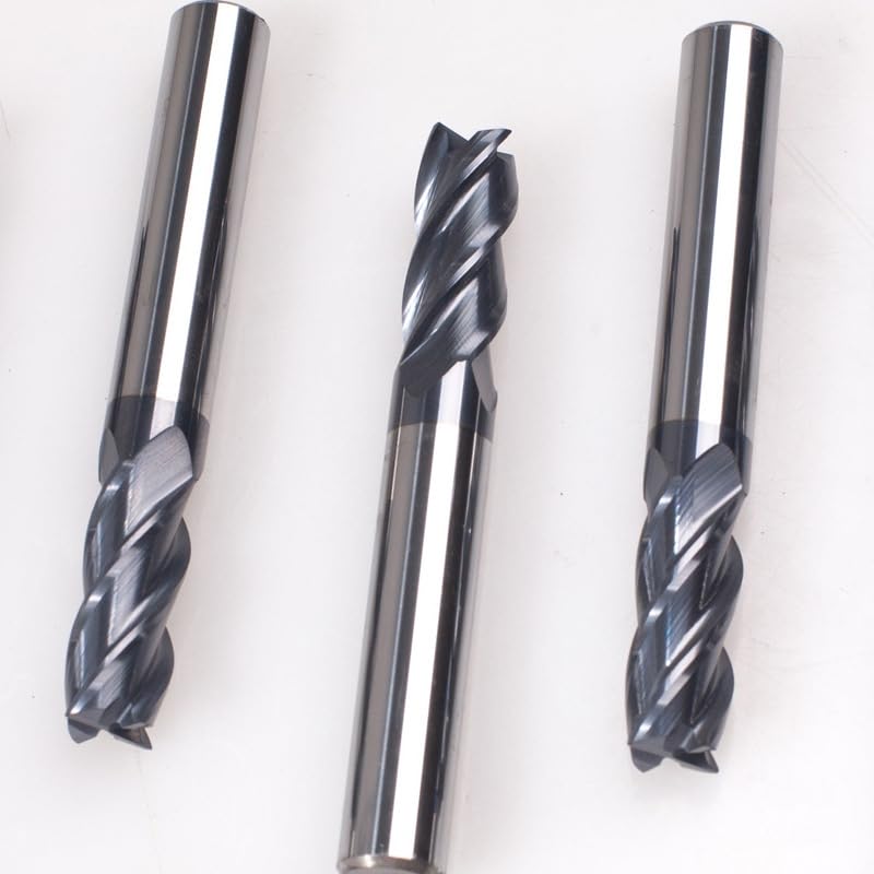 Image of Tungsten Carbide End Mills, 5 Piece High Value Pack, 4 Flute 1 /4 inch Shank, AlTiCrn Coating, Versatile Milling Sets for Professional Machining