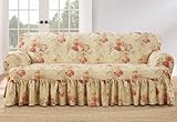 Waverly Ballad Bouquet 1 Piece T Cushion Sofa Slipcover in Blush