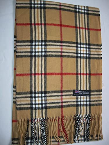 Cashmere Feel Unisex Pashmina Scarf In Checks And Plaid (Camel) #TOP7