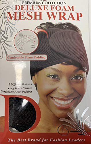 Donna Collection Women's Deluxe Foam Mesh Hair Wrap, Black