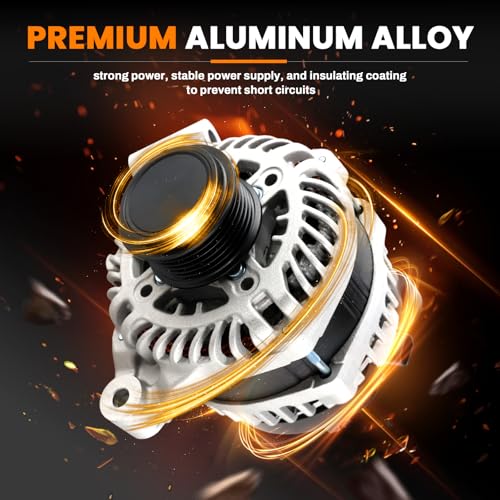 Image of High Output Alternator 170A Compatible with 2018-2022 Buick Enclave, 2019-2022 Chevrolet Traverse V6 3.6L, 6-Groove Decoupler Pulley, Replace A002TV0181ZC 13506432