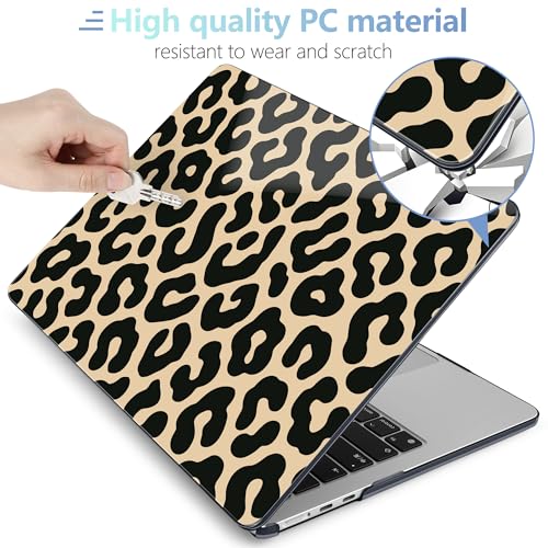 Image of MEEgoodo Case for M5 /M4 /M3 /M2 MacBook Air 13 inch 2026 2025 2024 2022, Fit Model A3449 /A3240 /A3113 /A2681, Case Compatible with MacBook Air 13.6-inch, Classic Leopard