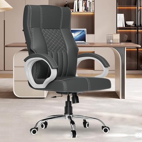 Image of FUGO FG21 Orthopedic Boss Chair with 3-Years Warranty, Executive Office Chair Ergonomic High-Back Chair-Cushioned Seat & Armrests, Metal Base, Rocking Movement (Grey)