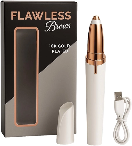 Caneta Depiladora de Sobrancelha Recarregável USB Portátil Removedor de Pelos Faciais Buço Rosto Alta Precisão Sem Dor