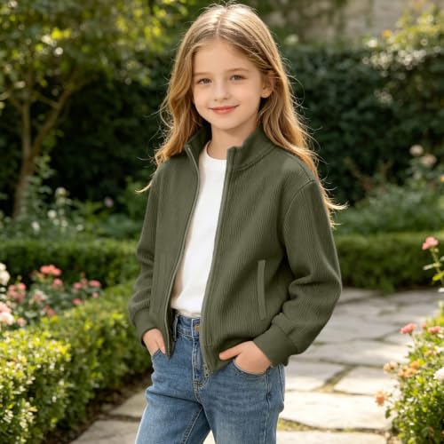 Boys Zip Up Jacket Stand Collar Textured Corduroy Knit Long Sleeve tops - image 9