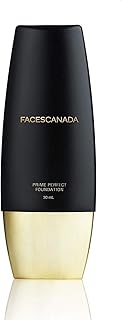 Faces Canada Prime Perfect Foundation, Flawless Matte Finish, Blends Easily, Hydrated Skin With Hyaluronic Acid & Vitamin E, Longwear, Soft Natural Glow, Dermatologically Tested, Natural, 1.01 Fl Oz