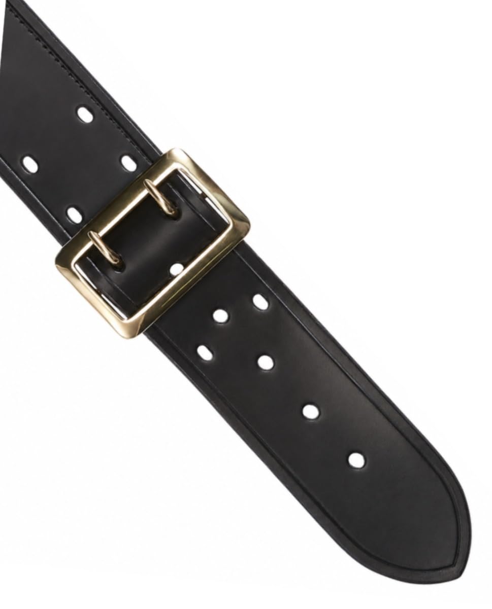 Aker Leather B03 Sam Browne Duty-Gürtel, halb mit Leder gefüttert, 5,4 cm Breite
