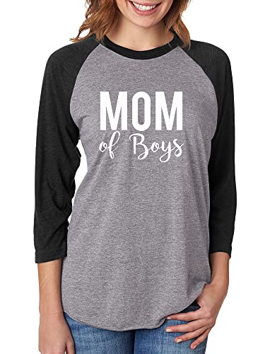 zerogravitee Mom of Boys Unisex 3/4 Sleeve Baseball Raglan Tee