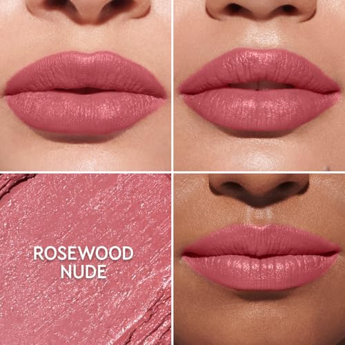 Image of Kiro Slickstick Luxe Matte Lipstick - Rosewood Nude, 2.4g | High-Pigment Velvet Matte Finish | Hydrating & Long-Lasting | Infused with Peptides & Hyaluronic Spheres | 12 Nude, Pink, Brown & Red Shades