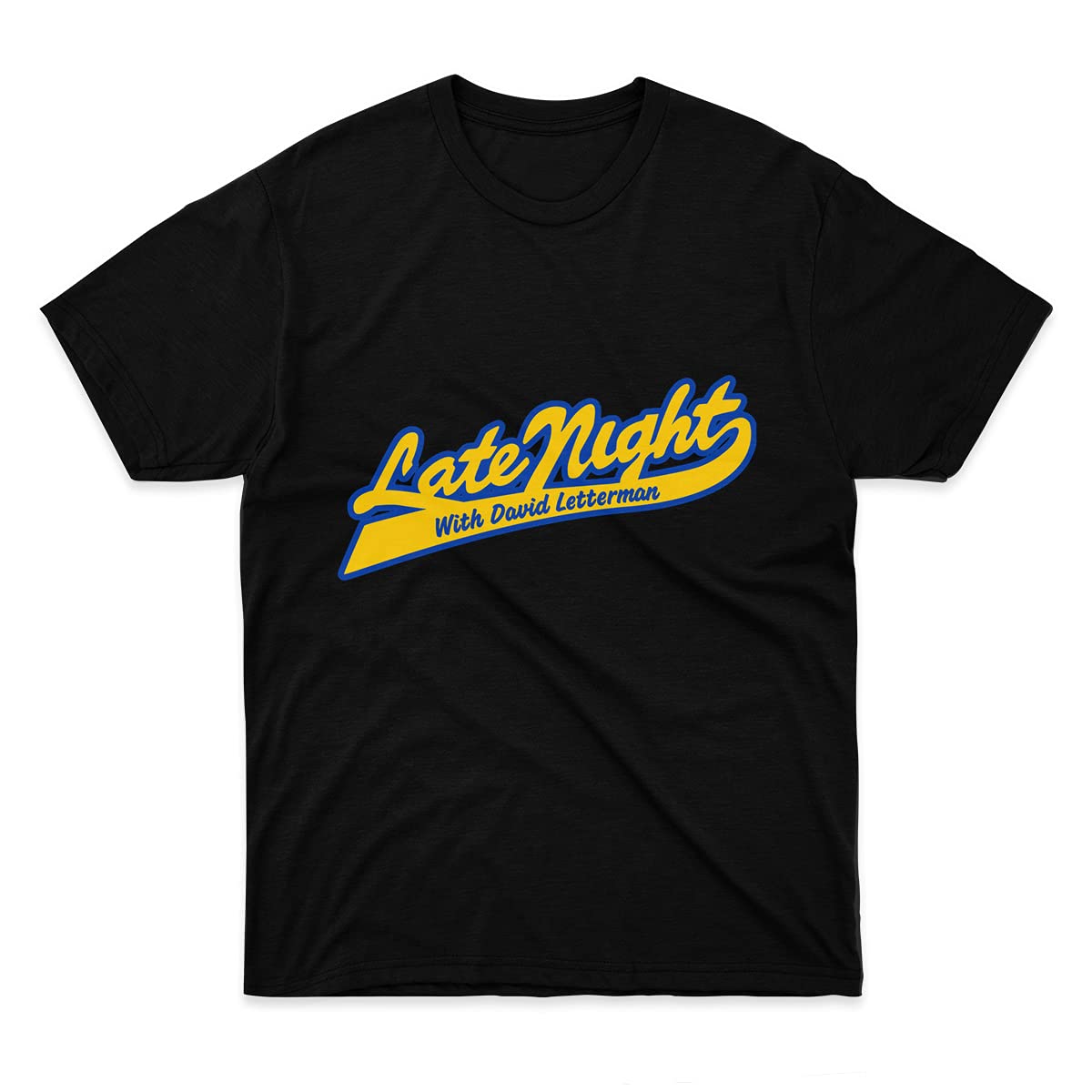 Mens Womens Tshirt Late Night with David Letterman (Classic Script Logo) Shirts for Men Women White Gift Mon