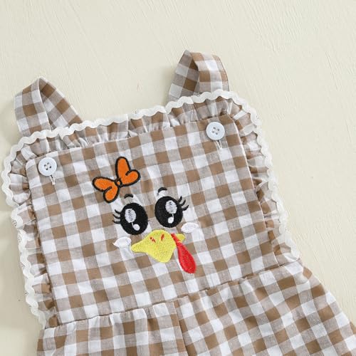 YINGISFITM Toddler Baby Girl Thanksgiving Overalls Turkey Romper Long Flared Jumpsuit 6 12 18 24 Months 2 3 4 5 Year Old (Thanksgiving- Turkey, 2-3 Years)