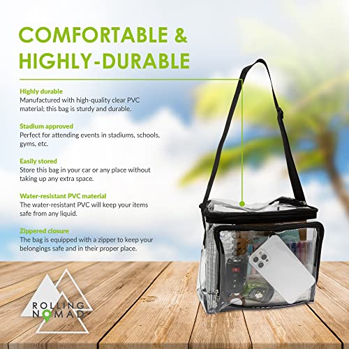 Clear Tote Bag Stadium Approved - Clear Sling Bag, Transparent See Through Small Purse For Men And Women, Beach Bag, Concert, Festival Necessities, Sports Stadium Bag, Work Shoulder Pack - 9X8X6 #TOP1