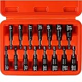 HORUSDY 15-Piece Magnetic Nut Driver Set with Storage Case, Wide Size Range SAE & Metric Impact Hex Drill Bit Kit with 1/4' Quick-Change, for Mechanics, DIY, Home & Automotive Projects