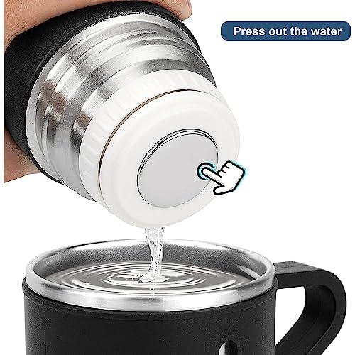 Image of Steel Vacuum Flask Set with 3 Stainless Steel Cups Combo - 500ml - Keeps HOT Cold Ideal Gift for Winter - Housewarming Random Color