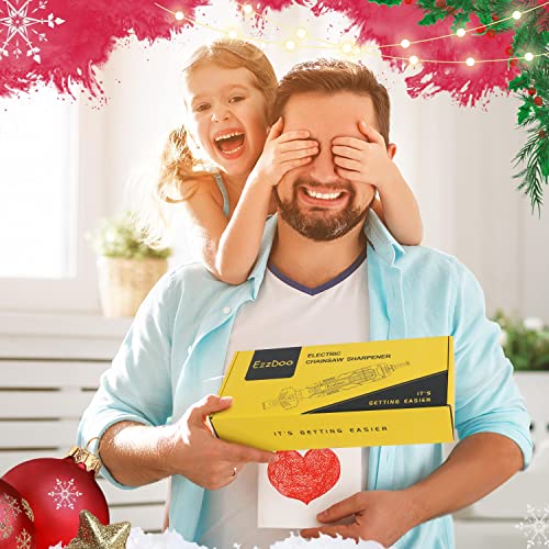 Ezzdoo Electric Chainsaw Sharpener Kit With Titanium-Plated Diamond Bits - High-Speed Chain Saw Sharpener Tool And 4 Sizes High Hardness Sharpening Wheels For All Chainsaw Chains. #TOP6