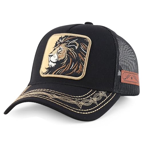 Image of Trendy Apparel Shop Animal Design Square Embroidered Snapback Trucker Cap