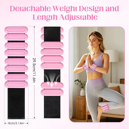 Image of Wrist Weights for Women & Men, 2lb Silicone Wrist Ankle Weights | Adjustable Arm & Leg Weights for Pilates, Yoga, Running,Walking and Strength Training