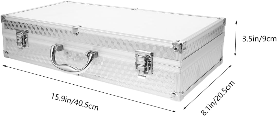 Aluminum Wireless Microphone Case Hard Carrying Briefcase 2 Slots for KTV Mic Storage Metal Briefcase for Travel and Protection